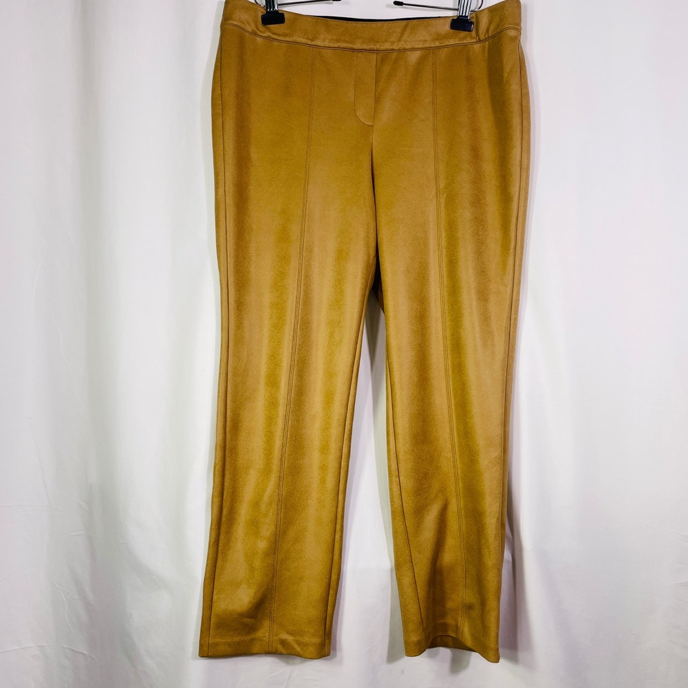 Lane Bryant Faux Suede Leggings Pants Women's 20 Camel Tan Pull On Straight Leg